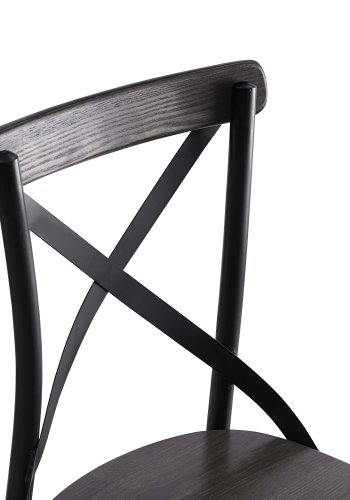 NORDLYS Howard spisebordsstol - gr asketr og sort metal