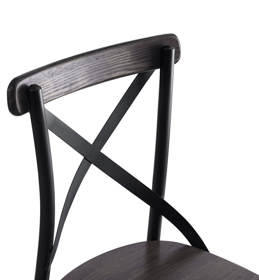 NORDLYS Howard spisebordsstol - gr asketr og sort metal