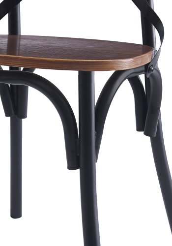 NORDLYS Howard spisebordsstol - brun asketr og sort metal