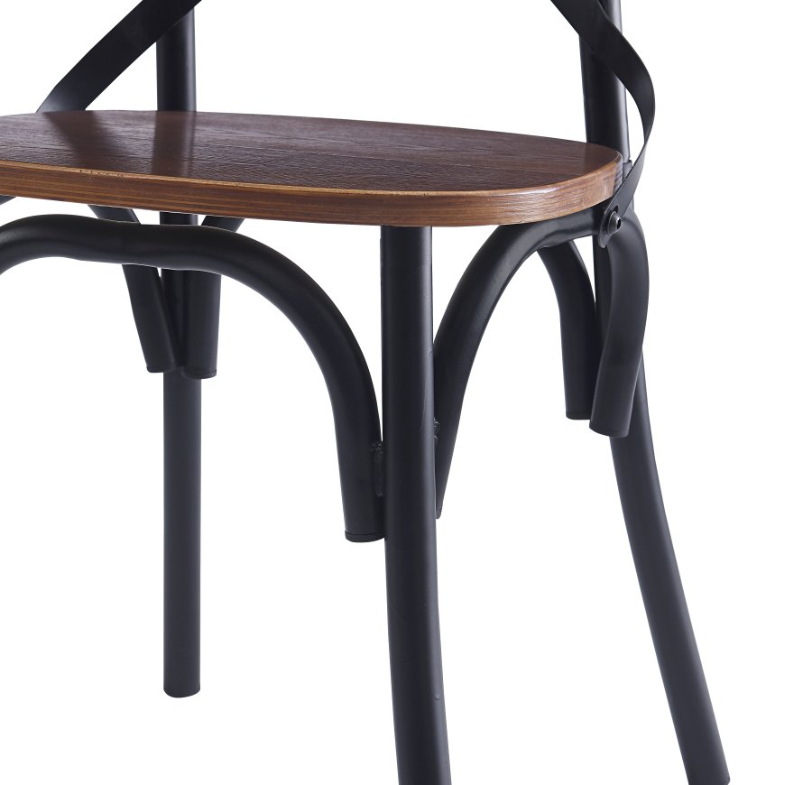 NORDLYS Howard spisebordsstol - brun asketr og sort metal