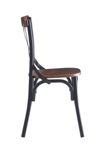 NORDLYS Howard spisebordsstol - brun asketr og sort metal