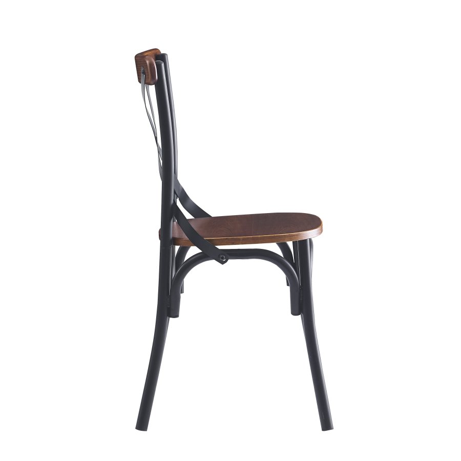 NORDLYS Howard spisebordsstol - brun asketr og sort metal