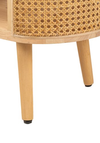 NORDLYS Isumi bnk, m. hylde - natur rattan og tr (90x35)