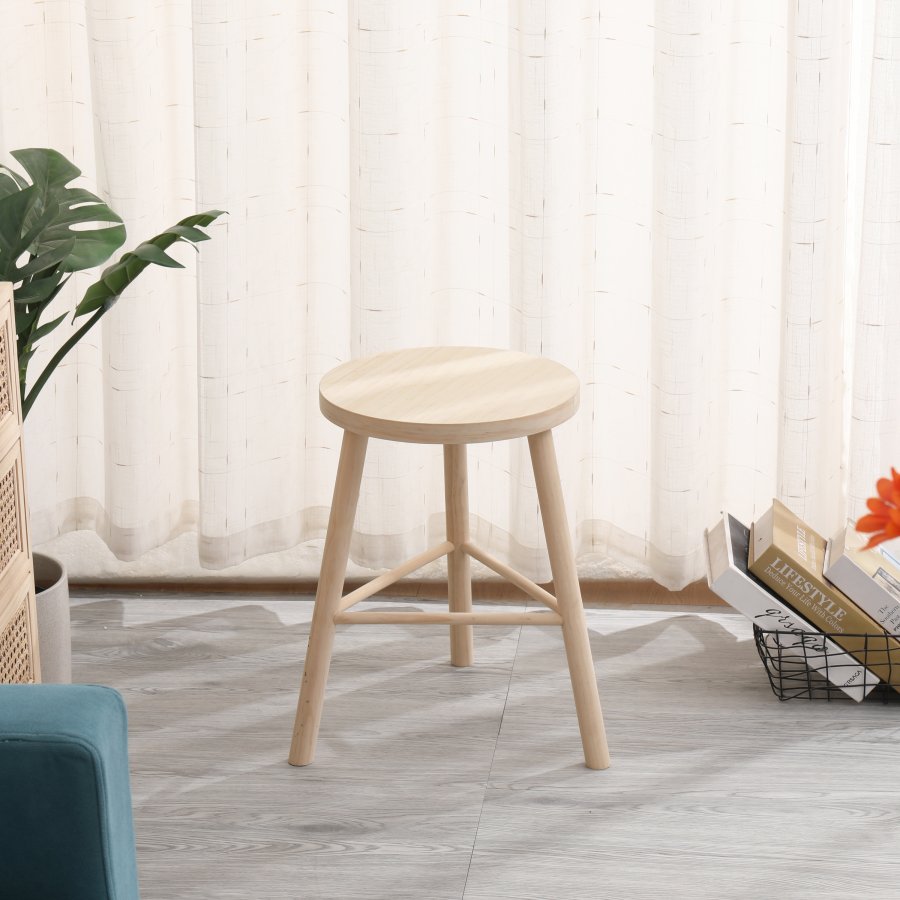 NORDLYS Itami skammel, rund - natur fyrretr (31)