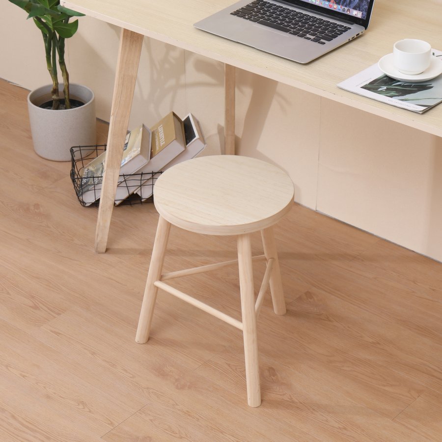 NORDLYS Itami skammel, rund - natur fyrretr (31)