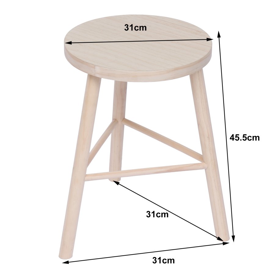 NORDLYS Itami skammel, rund - natur fyrretr (31)