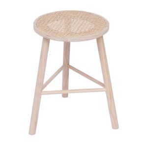 NORDLYS Itami skammel, rund - natur rattan og fyrretr (31)