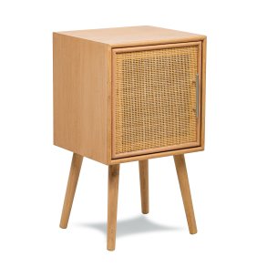 NORDLYS Kanoya sengebord, m. 1 lge - brun rattan og bg (40x38)