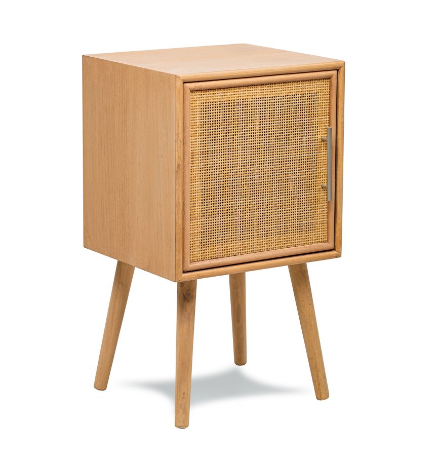 NORDLYS Kanoya sengebord, m. 1 lge - brun rattan og bg (40x38)