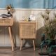 NORDLYS Kanoya sengebord, m. 1 lge - brun rattan og bg (40x38)