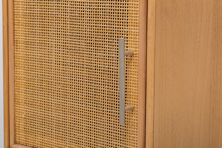 NORDLYS Kanoya sengebord, m. 1 lge - brun rattan og bg (40x38)