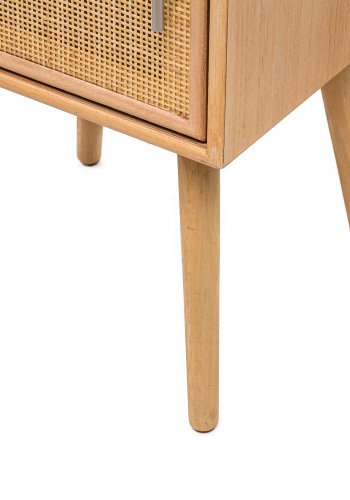 NORDLYS Kanoya sengebord, m. 1 lge - brun rattan og bg (40x38)