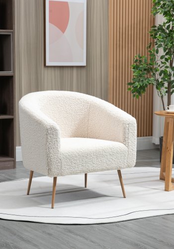 NORDLYS Kiruna lnestol - hvid uld og metal