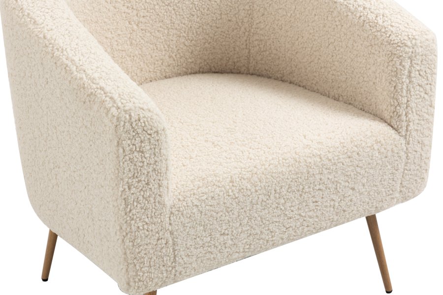 NORDLYS Kiruna lnestol - hvid uld og metal