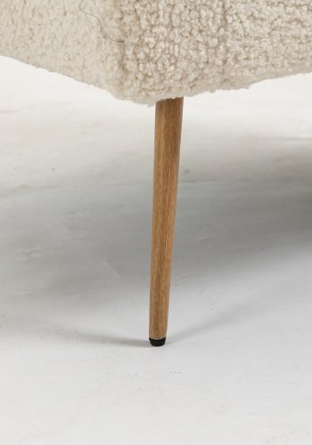 NORDLYS Kiruna lnestol - hvid uld og metal