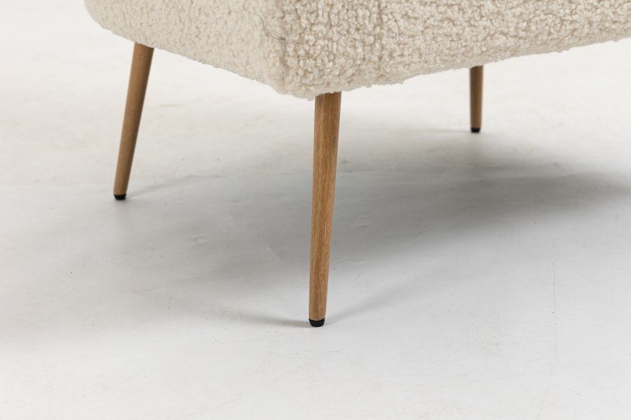 NORDLYS Kiruna lnestol - hvid uld og metal