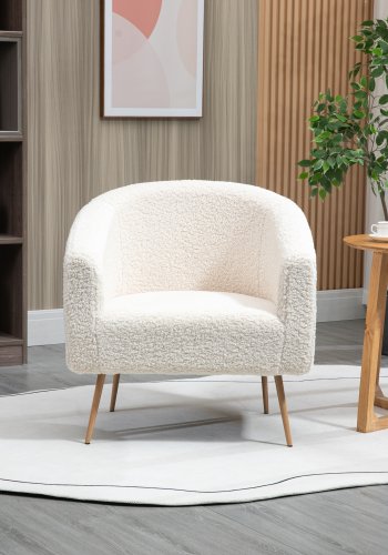 NORDLYS Kiruna lnestol - hvid uld og metal