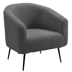 NORDLYS Kiruna lnestol - mrkegr uld og sort metal