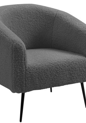 NORDLYS Kiruna lnestol - mrkegr uld og sort metal