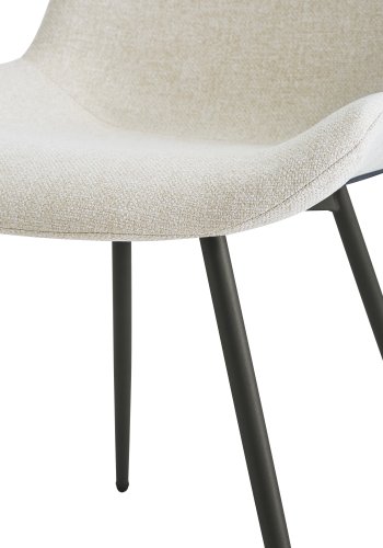 NORDLYS Koge spisebordsstolen - beige stof og sort metal