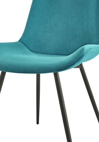 NORDLYS Koge spisebordsstolen - andebl velour og sort metal