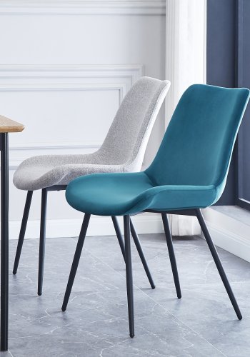 NORDLYS Koge spisebordsstolen - andebl velour og sort metal