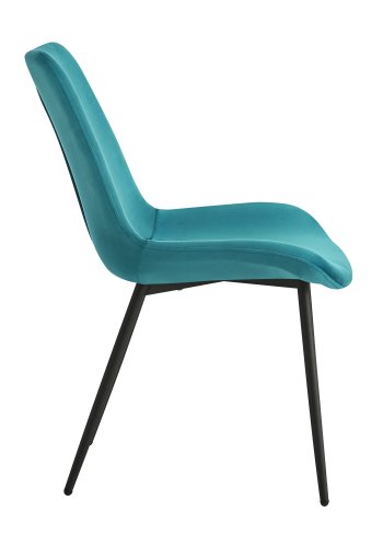 NORDLYS Koge spisebordsstolen - andebl velour og sort metal