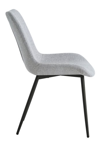 NORDLYS Koge spisebordsstolen - gr stof og sort metal