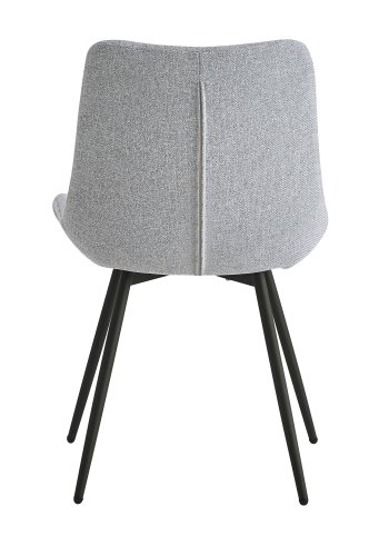 NORDLYS Koge spisebordsstolen - gr stof og sort metal