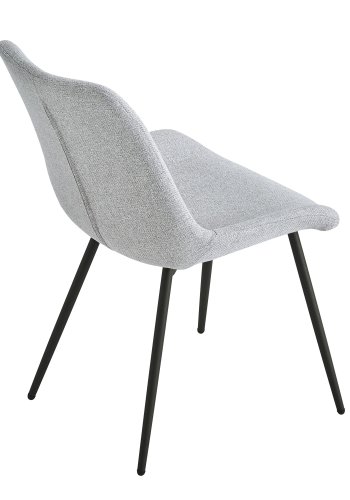 NORDLYS Koge spisebordsstolen - gr stof og sort metal