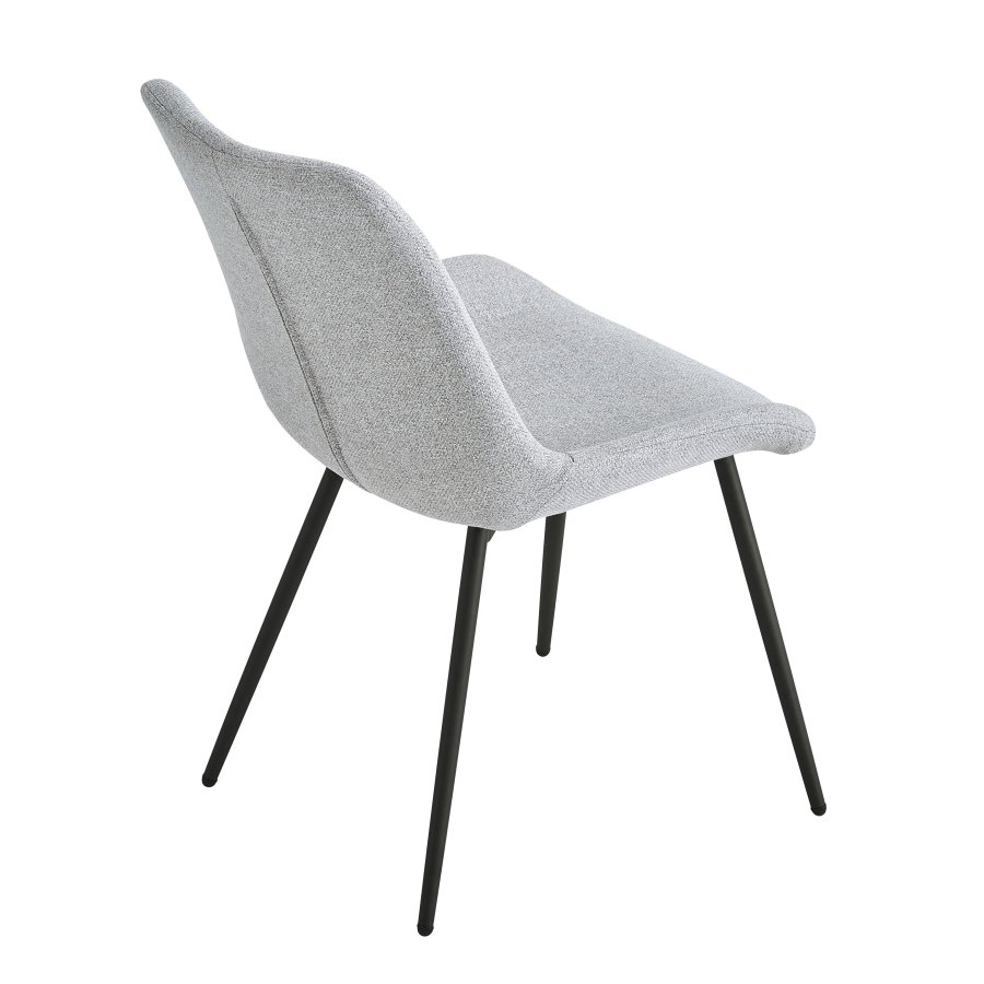 NORDLYS Koge spisebordsstolen - gr stof og sort metal