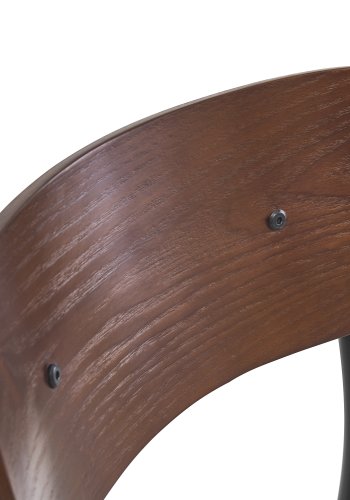 NORDLYS Lincoln spisebordsstol, stabelbar - gr stof, tr og sort metal