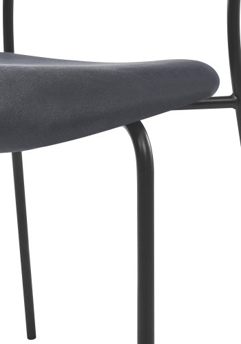 NORDLYS Lincoln spisebordsstol, stabelbar - ruskind, tr og sort metal