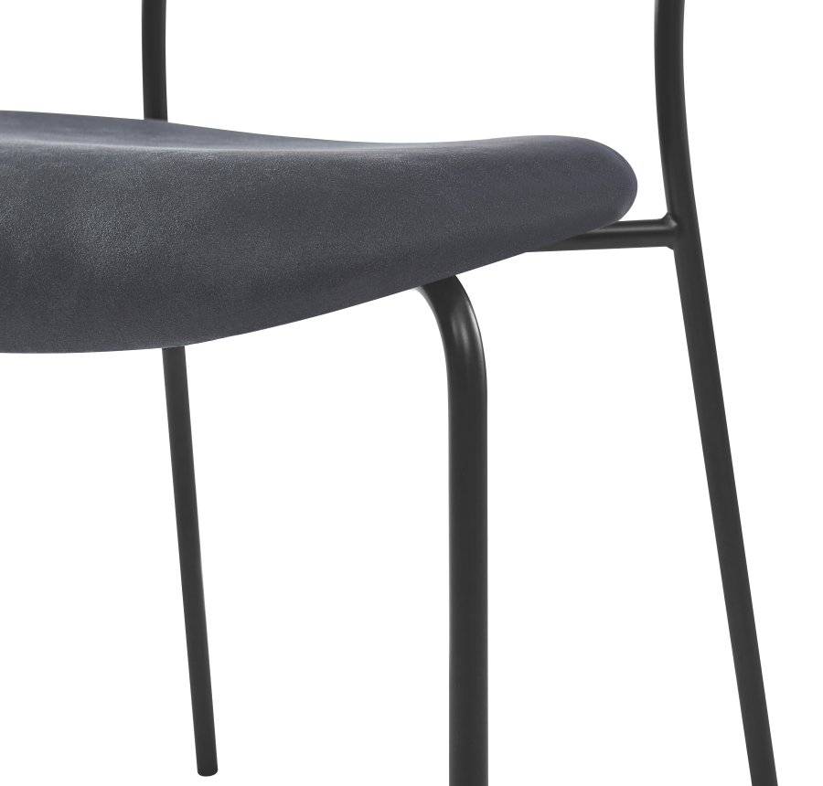 NORDLYS Lincoln spisebordsstol, stabelbar - ruskind, tr og sort metal