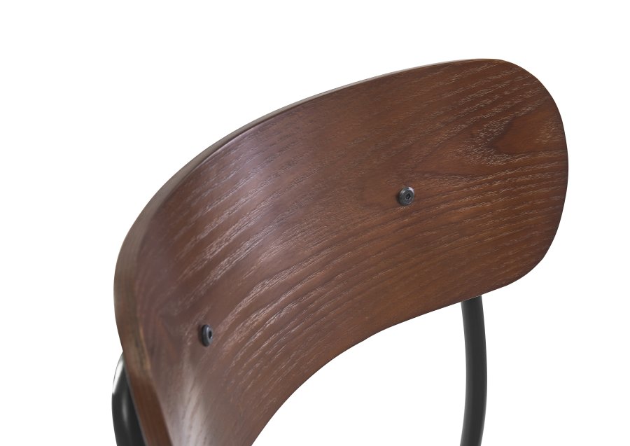 NORDLYS Lincoln spisebordsstol, stabelbar - ruskind, tr og sort metal