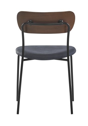 NORDLYS Lincoln spisebordsstol, stabelbar - ruskind, tr og sort metal