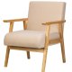 NORDLYS Louis loungestol, m. armln - beige fljl og natur bg