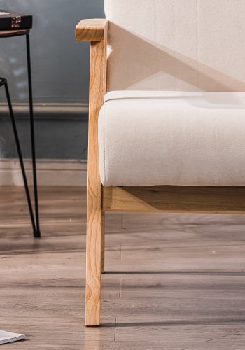 NORDLYS Louis loungestol, m. armln - beige fljl og natur bg