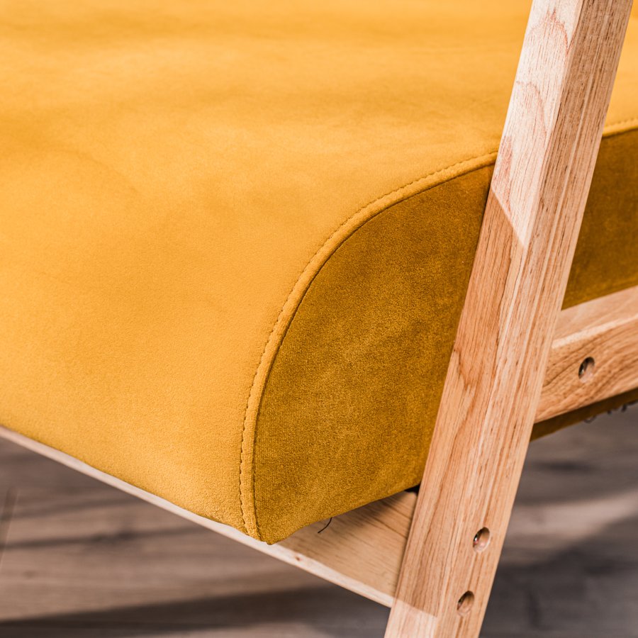 NORDLYS Louis loungestol, m. armln - gul fljl og natur bg