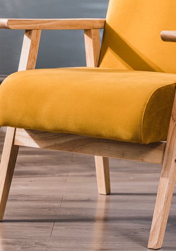 NORDLYS Louis loungestol, m. armln - gul fljl og natur bg