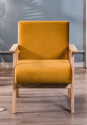 NORDLYS Louis loungestol, m. armln - gul fljl og natur bg