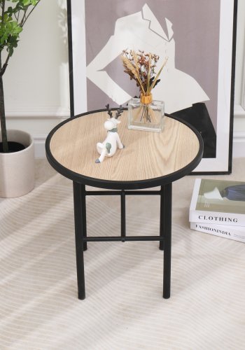 NORDLYS Mihara sidebord - sort metal og natur fyrretr (40)