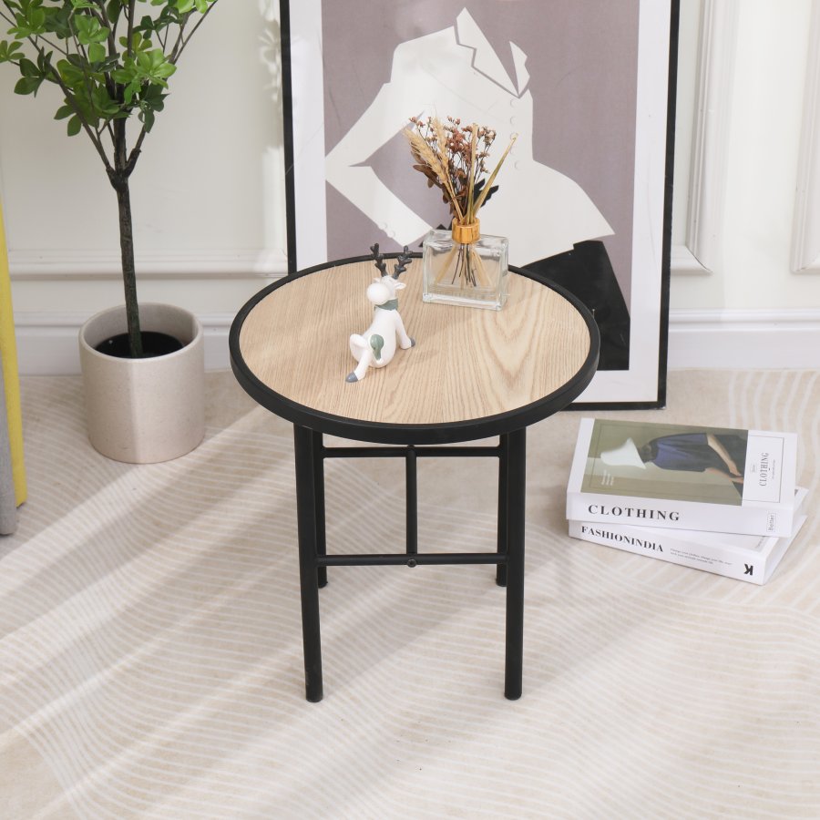 NORDLYS Mihara sidebord - sort metal og natur fyrretr (40)