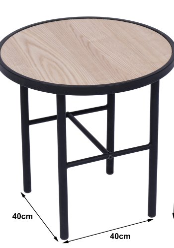 NORDLYS Mihara sidebord - sort metal og natur fyrretr (40)