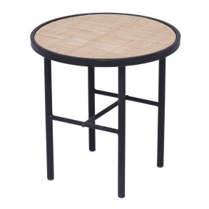 NORDLYS Mihara sidebord - sort metal og natur rattan (40)