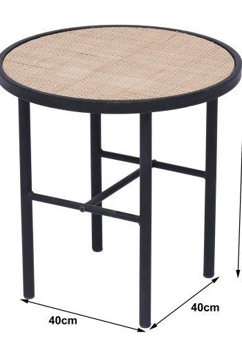 NORDLYS Mihara sidebord - sort metal og natur rattan (40)