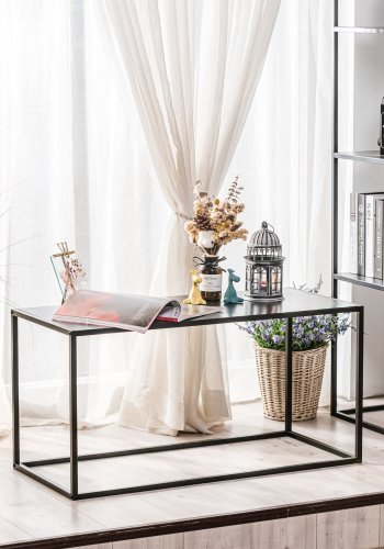 NORDLYS Monroe sofabord, rektangulr - sort metal (90x40)