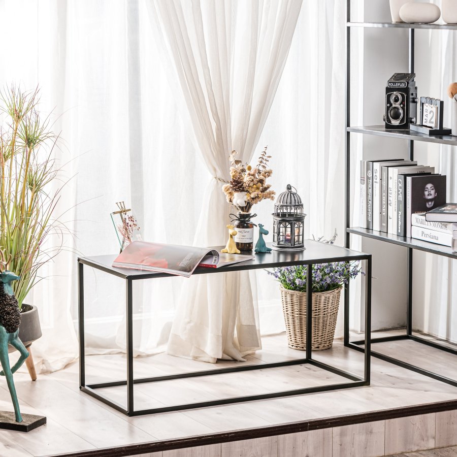 NORDLYS Monroe sofabord, rektangulr - sort metal (90x40)
