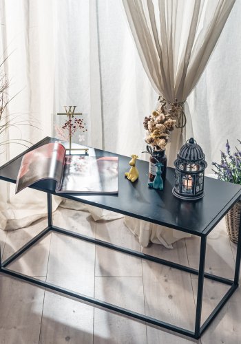 NORDLYS Monroe sofabord, rektangulr - sort metal (90x40)