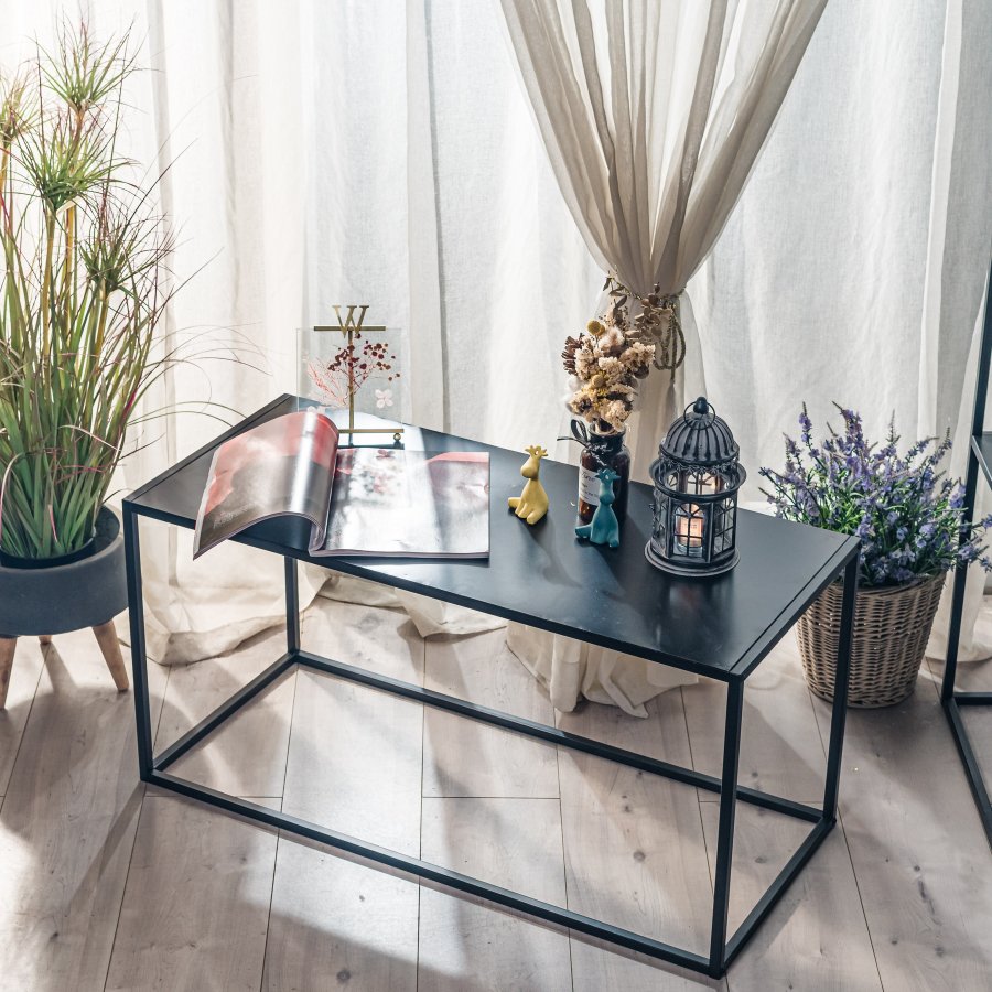 NORDLYS Monroe sofabord, rektangulr - sort metal (90x40)